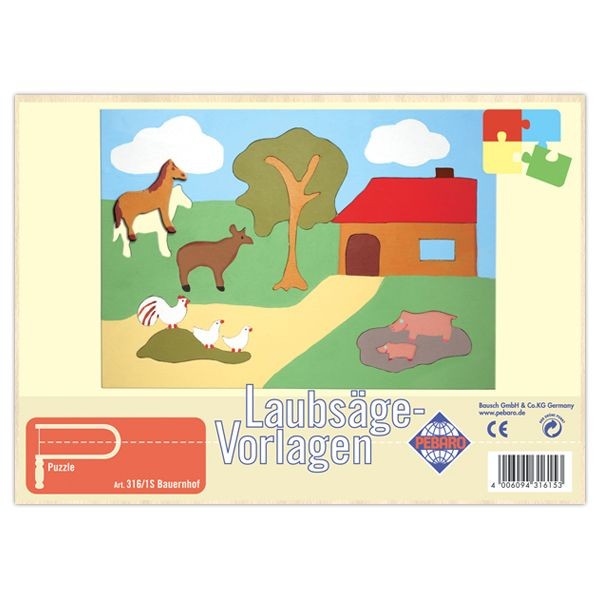 Laubsäge Vorlage, Schablone Bauernhof, Pebaro Vorlagen